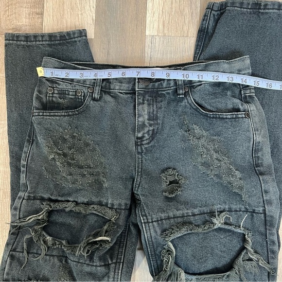 ❄️ ONE Teaspoon Fox Black Distressed Awesome Baggies Jean - Picture 5 of 10